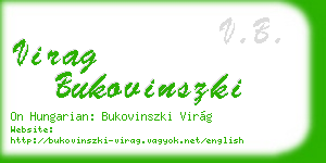 virag bukovinszki business card