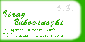virag bukovinszki business card